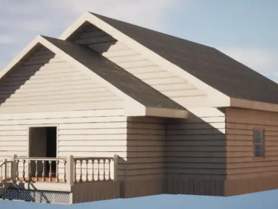 House Builder Interior and exterior Low-poly 3D model