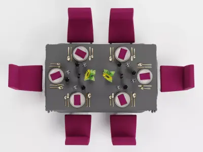 -Restaurant Table FULL V2- 3D model