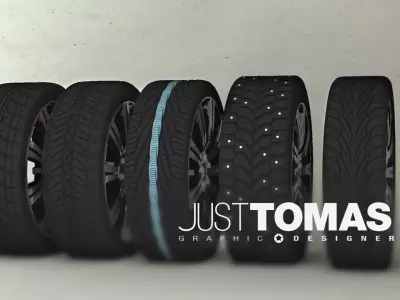 Wheel tires 5X 3D model