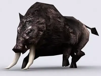 3DRT - Fantasy AAnimal Boar Low-poly 3D model