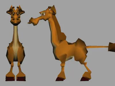 giraffe cartoon 3d model 3D model