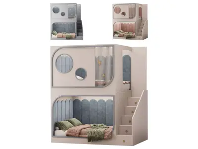 Bunk bed for children 3 3D model