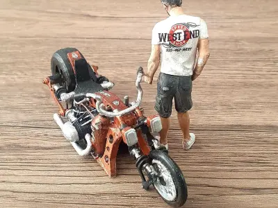 Custom bike gas scale 1 to 24 ready to print 3D print model