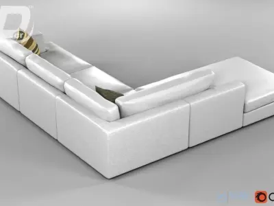 Ascot Corner Sofa 3D model