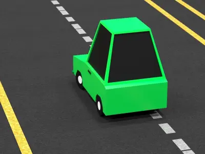 Cartoon Low Poly  Crossover Neon Car Low-poly 3D model Low-poly 3D model