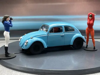 adjustable slot car chassis 3D print model