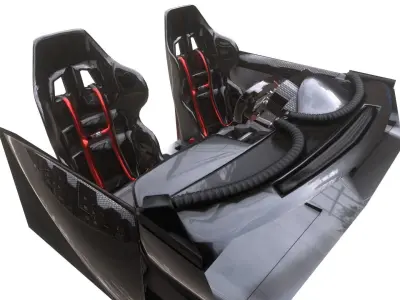 Race Car interior Low-poly 3D model