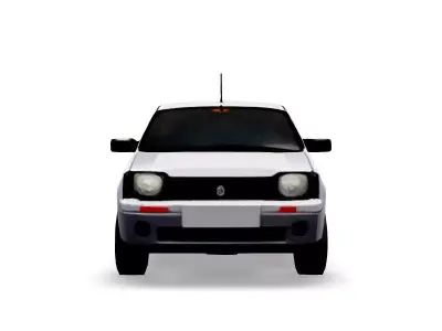 Retro Compact Car 3D Model 3D model