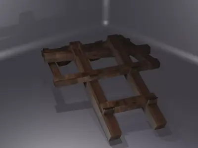 Architectural Wooden Stair Truss Unfixed Design 3D model