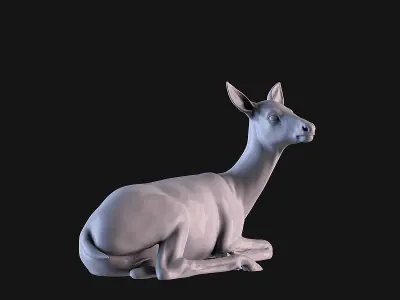 Deer lying down 3D print model