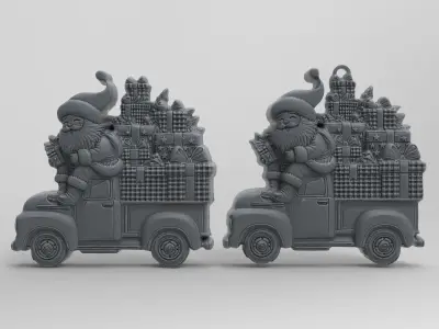 christmas sanda coming with gifts  3D print model