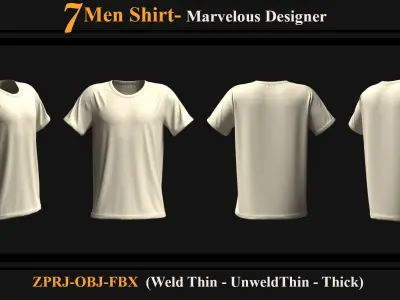 7 Men Shirt 3D model