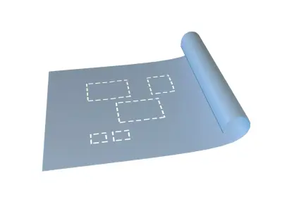 Cartoon Blueprint v1 001 Low-poly 3D model