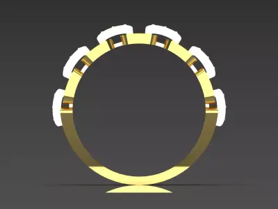 Diamond Jewelry Two-tone stl 3dm Ring Model jr00224 3D print model