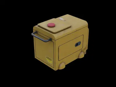 Industrial Power Generator Low-poly 3D model