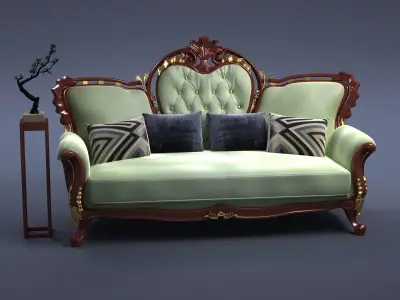 cabinet cabinet wardrobe sofa bed table bookshelve 3D model