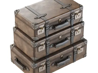 Leather Suitcases  3D model