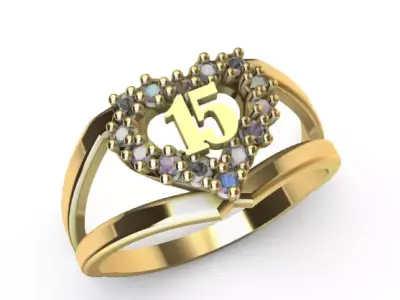  Anillo de 15 para dama-mujer -v- 3D print model