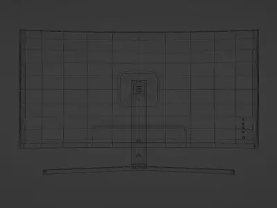 Wide Monitor  Workspace with a Minimalist and Modern Design Low-poly 3D model