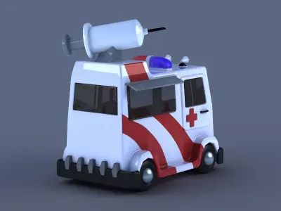 ambulance ambulancia cartoon emergency vehicle 3D model