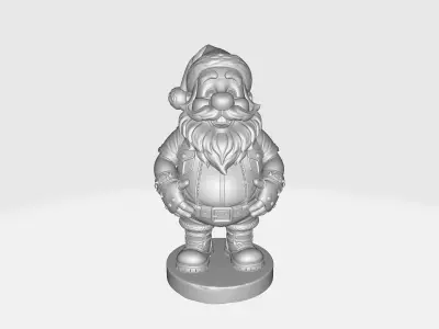 Biker Santa Claus Holiday Santa Figurine in Leather Jacket  3D print model
