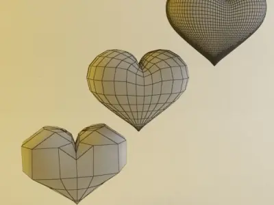 Heart with light shining 3D model