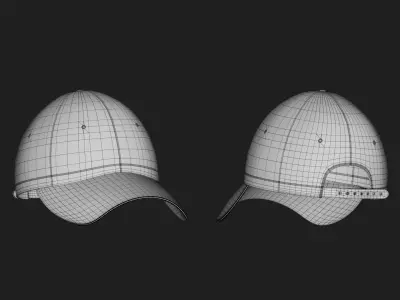 baseball cap Low-poly 3D model 4