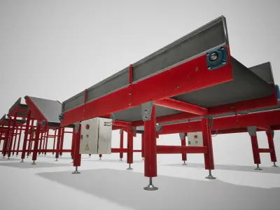 Conveyor Belt for UE Low-poly 3D model