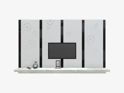 Deco TV Wall PBR 3D model