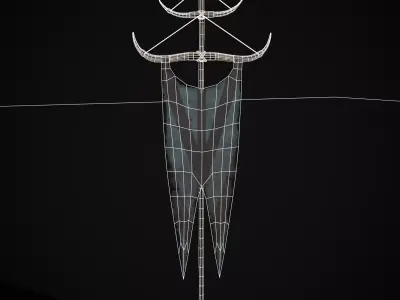 Viking BB War Banner Low-poly 3D model