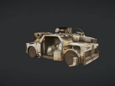 rusty  scrapped disassembled car parts 3D model