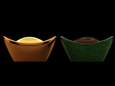 Chinese Gold Ingot  3D model 6
