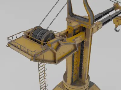 Construction crane Low-poly 3D model