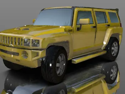 Hummer SUV H3 Low-poly 3D model Game Ready Low-poly 3D model