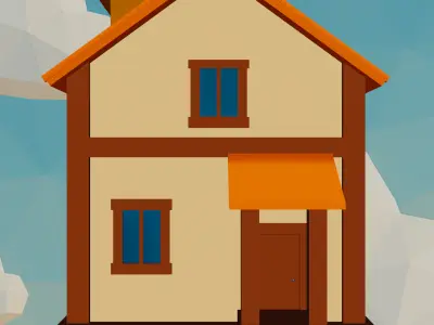 Low Poly House Low-poly 3D model