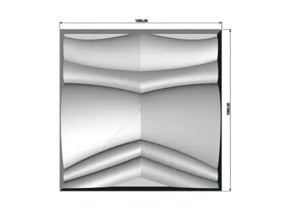 Abstract wave pattern relief 3d wall panel N03 3D print model