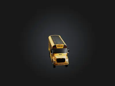 Realistic School Bus Model Low-poly 3D model
