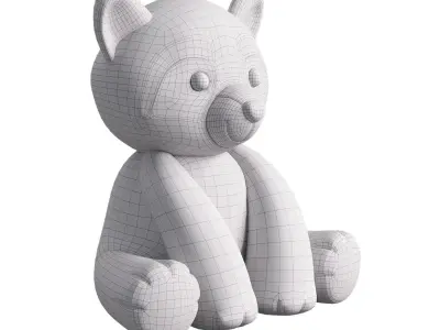 Kids Badger Toy Low-poly 3D model