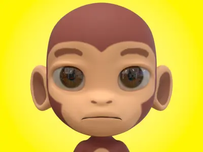 Stylized Rigged Monkey Character 3D model