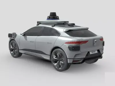 Low Poly Car - Jaguar I-PACE Waymo Driver Low-poly 3D model
