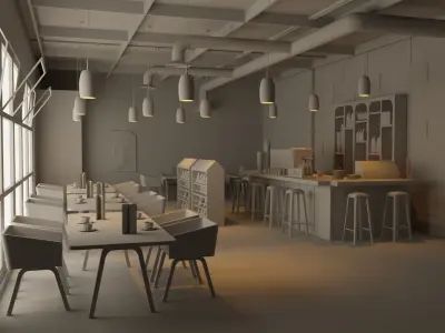 3D model Coffee Restaurant Bar 3D model