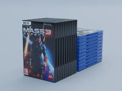 Vol2 DVD Pack of 20 PC PS4 Popular Games Low-poly 3D model