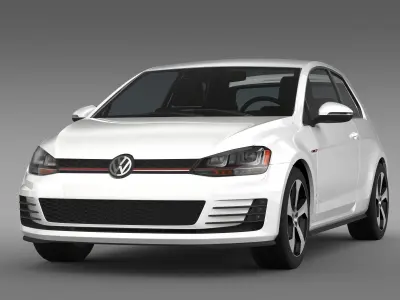 VW Golf GTI 3door 2015 3D model
