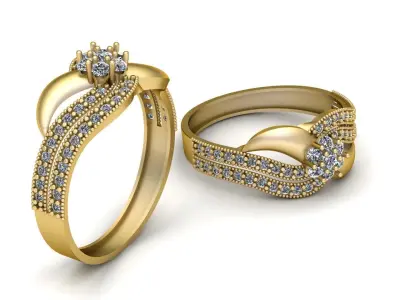 Luxury Diamond Ring 3d Printable model 3D print model