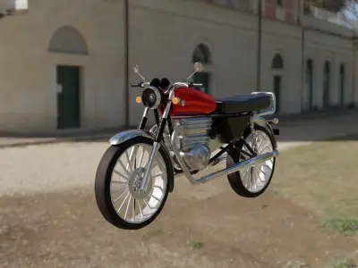Low Poly Motor Bike 3D Model Low-poly 3D model