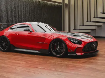 Realistic Car Garage Low-poly 3D model