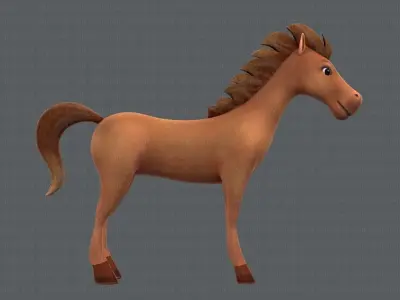 Horse V01 Low-poly 3D model