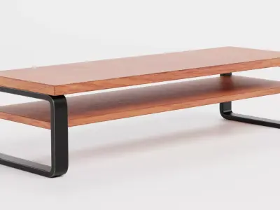 TV Table V1 - Universal Wooden Console Low-poly 3D model