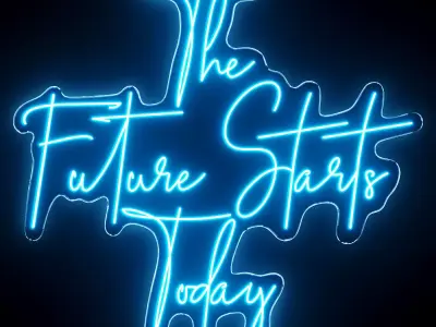 The Future Starts Today Neon Sign 3D model