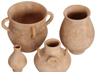 Halldale Terracotta Vase Collection 3D model